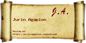 Jurin Agapion névjegykártya